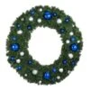 60" Unlit Decorated Wreath - Blue And Silver Décor - Bow Option Available 1 60" Unlit Decorated Wreath - Blue And Silver Décor - Bow Option Available -Christmas Designers dw 60 bs 1