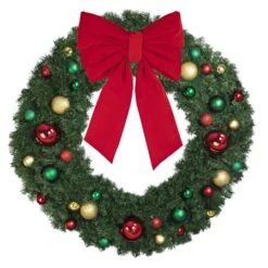 60" Unlit Decorated Wreath - Colors Of The Holidays - Bow Option Available -Christmas Designers dw 60 coth b vb 24 r