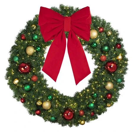 60" Lit LED Warm White Decorated Wreath - Colors Of The Holidays - Bow Option Available 6 60" Lit LED Warm White Decorated Wreath - Colors Of The Holidays - Bow Option Available - Image 4