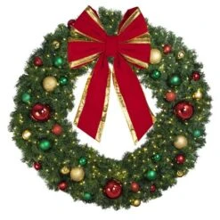 60" Lit LED Warm White Decorated Wreath - Colors Of The Holidays - Bow Option Available 8 60" Lit LED Warm White Decorated Wreath - Colors Of The Holidays - Bow Option Available -Christmas Designers dw 60 led coth b vb 24 rgt
