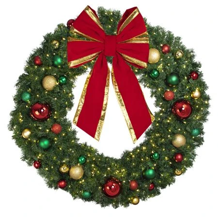 60" Lit LED Warm White Decorated Wreath - Colors Of The Holidays - Bow Option Available 5 60" Lit LED Warm White Decorated Wreath - Colors Of The Holidays - Bow Option Available - Image 3