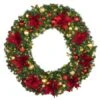 60" Lit LED Warm White Decorated Wreath - DELUXE Royal Poinsettia - Bow Option Available 2 60" Lit LED Warm White Decorated Wreath - DELUXE Royal Poinsettia - Bow Option Available -Christmas Designers dw 60 led del ep 1