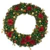 72" Lit LED Warm White Decorated Wreath - Elegant Poinsettia - Bow Option Available 2 72" Lit LED Warm White Decorated Wreath - Elegant Poinsettia - Bow Option Available -Christmas Designers dw 60 led ep 2