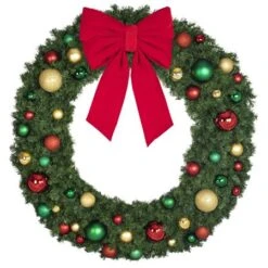 72" Unlit Decorated Wreath - Colors Of The Holidays - Bow Option Available -Christmas Designers dw 72 coth b vb 24 r
