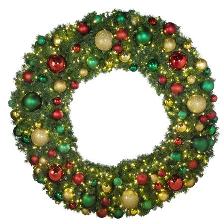 72" Lit LED Warm White Decorated Wreath - DELUXE Colors Of The Holidays - Bow Option Available 3 72" Lit LED Warm White Decorated Wreath - DELUXE Colors Of The Holidays - Bow Option Available