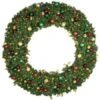 72" Lit LED Warm White Decorated Wreath - Traditional Décor - Bow Option Available 2 72" Lit LED Warm White Decorated Wreath - Traditional Décor - Bow Option Available -Christmas Designers dw 72 led t