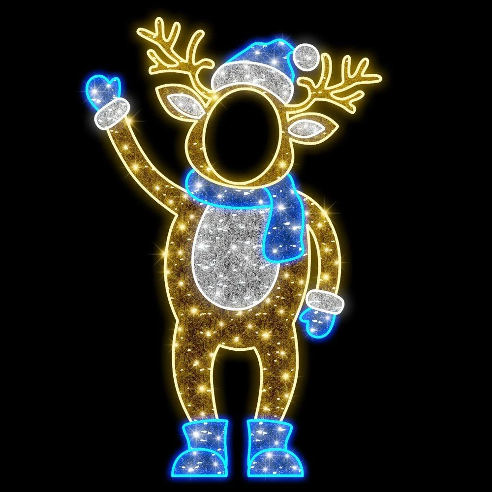 6' 8" 2D LED Papa Deer - Photo Op Display 5 6' 8" 2D LED Papa Deer - Photo Op Display - Image 3