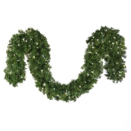 9' X 14" Deluxe Oregon Fir Garland, Lit, Pure White 3 9' X 14" Deluxe Oregon Fir Garland, Lit, Pure White