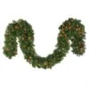 9' X14" Deluxe Oregon Fir Garland, Lit, Red -Christmas Designers g 914 dofl r b