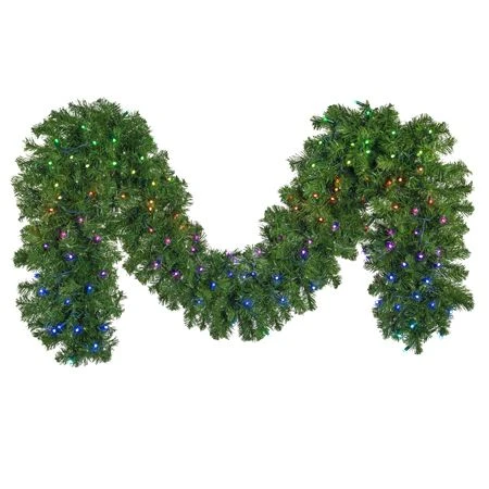 9' X14" Deluxe Oregon Fir Garland, Lit With Twinkly Pro RGBW 3 9' X14" Deluxe Oregon Fir Garland, Lit With Twinkly Pro RGBW