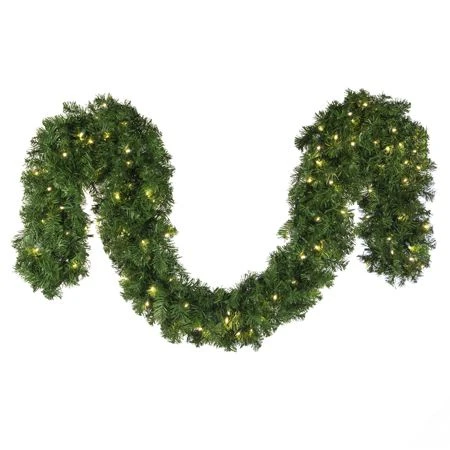 9' X14" Deluxe Oregon Fir Garland, Lit, Warm White 3 9' X14" Deluxe Oregon Fir Garland, Lit, Warm White
