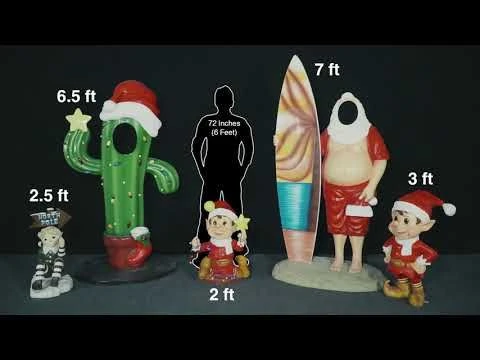 3' Standing Santa Elf - Red 4 3' Standing Santa Elf - Red - Image 2