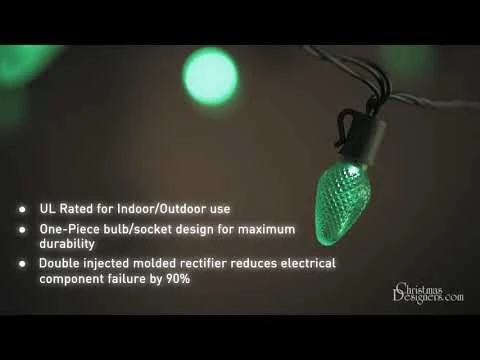 26 Light Lime Green C7 LED Christmas Lights - 8" Spacing 4 26 Light Lime Green C7 LED Christmas Lights - 8" Spacing - Image 2