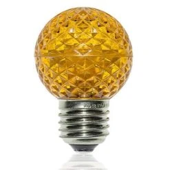 G50 SMD LED Retrofit Bulb - Yellow - E26 - Minleon - Bag Of 10