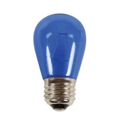 S14 LED Filament Transparent Glass Retrofit Bulb - E26 Base - Blue - Pro Christmas™ - Box Of 25
