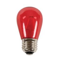 S14 LED Filament Transparent Glass Retrofit Bulb - E26 Base - Red - Pro Christmas™ - Box Of 25