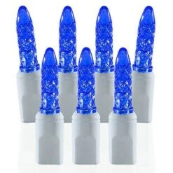 70 Light M5 Blue LED Christmas Lights - White Wire