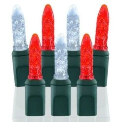 70 Light M5 Pure White-Red LED Christmas Lights
