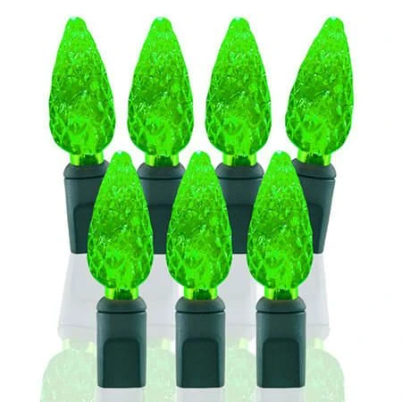 70 Light Lime Green C6 LED Christmas Lights 3 70 Light Lime Green C6 LED Christmas Lights