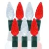 70 Light Pure White & Red C6 LED Christmas Lights 1 70 Light Pure White & Red C6 LED Christmas Lights -Christmas Designers p c6 704 pwr