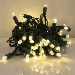 70 Light Warm White Pentagon Gem LED Christmas Lights -Christmas Designers p pent 704 28ww d
