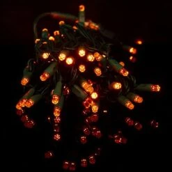 70 Light Amber/Orange Pentagon Gem LED Christmas Lights -Christmas Designers p pent 704 a b