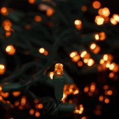 70 Light Amber/Orange Pentagon Gem LED Christmas Lights -Christmas Designers p pent 704 a c