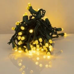 70 Light Yellow Pentagon Gem LED Christmas Lights 8 70 Light Yellow Pentagon Gem LED Christmas Lights -Christmas Designers p pent 704 y d