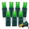 70 Light Green Twinkle 5 Mm Wide Angle Conical LED Christmas Lights