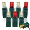 70 Light Warm White/Red Twinkle 5mm Wide Angle Conical LED Christmas Lights -Christmas Designers p twac 704 wwr