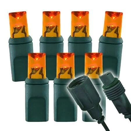 Wide Angle Conical - 4" Spacing, 70 Bulb, Grn Cord, UL Coaxial RY Plug - Full Wave - Amber 3 Wide Angle Conical - 4" Spacing, 70 Bulb, Grn Cord, UL Coaxial RY Plug - Full Wave - Amber
