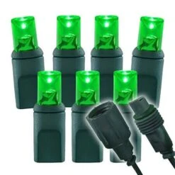 Wide Angle Conical - 4" Spacing, 100 Bulb, Grn Cord, UL Coaxial RY Plug - Full Wave - Green