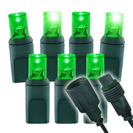 1/5 Strobing Wide Angle Conical LED - 4" Spacing, 70 Bulb, Grn Cord, UL Coaxial RY Plug - Full Wave - Green 3 1/5 Strobing Wide Angle Conical LED - 4" Spacing, 70 Bulb, Grn Cord, UL Coaxial RY Plug - Full Wave - Green