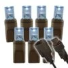Wide Angle Conical - 4" Spacing, 70 Bulb, Brown Cord, UL Coaxial RY Plug - Full Wave - Pure White -Christmas Designers pry pw br 1