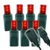 Wide Angle Conical - 4" Spacing, 100 Bulb, Grn Cord, UL Coaxial RY Plug - Full Wave - Red -Christmas Designers pry r 4
