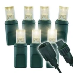 Twinkle Wide Angle Conical - 4" Spacing, 70 Bulb, Grn Cord, UL Coaxial RY Plug - Full Wave - Warm White