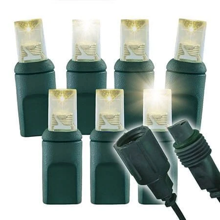 1/5 Strobing Wide Angle Conical LED - 4" Spacing, 70 Bulb, Grn Cord, UL Coaxial RY Plug - Full Wave - Warm White 3 1/5 Strobing Wide Angle Conical LED - 4" Spacing, 70 Bulb, Grn Cord, UL Coaxial RY Plug - Full Wave - Warm White