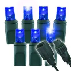 1/5 Strobing Wide Angle Conical LED - 4" Spacing, 70 Bulb, Grn Cord, UL Coaxial RY Plug - Full Wave - Blue