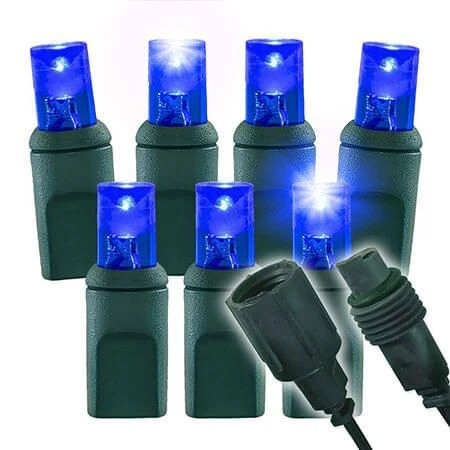 1/5 Strobing Wide Angle Conical LED - 4" Spacing, 70 Bulb, Grn Cord, UL Coaxial RY Plug - Full Wave - Blue 3 1/5 Strobing Wide Angle Conical LED - 4" Spacing, 70 Bulb, Grn Cord, UL Coaxial RY Plug - Full Wave - Blue