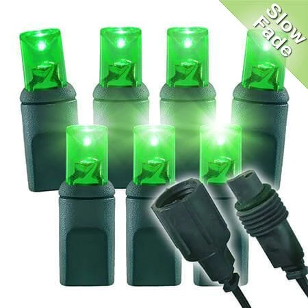 Slow Fade Green Wide Angle Conical - 4" Spacing, 70 Bulb, Grn Cord, UL Coaxial RY Plug - Full Wave 3 Slow Fade Green Wide Angle Conical - 4" Spacing, 70 Bulb, Grn Cord, UL Coaxial RY Plug - Full Wave