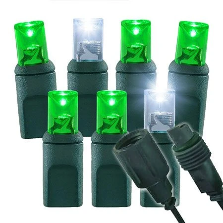 1/5 Strobing Wide Angle Conical LED - 4" Spacing, 70 Bulb, Grn Cord, UL Coaxial RY Plug - Full Wave - Pure White Strobe With Green 3 1/5 Strobing Wide Angle Conical LED - 4" Spacing, 70 Bulb, Grn Cord, UL Coaxial RY Plug - Full Wave - Pure White Strobe With Green