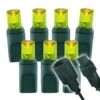 Wide Angle Conical - 4" Spacing, 100 Bulb, Grn Cord, UL Coaxial RY Plug - Full Wave - Yellow -Christmas Designers pry y 3