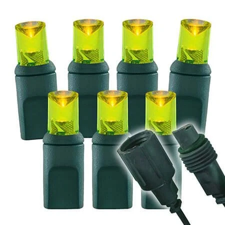 Wide Angle Conical - 4" Spacing, 70 Bulb, Grn Cord, UL Coaxial RY Plug - Full Wave - Yellow 3 Wide Angle Conical - 4" Spacing, 70 Bulb, Grn Cord, UL Coaxial RY Plug - Full Wave - Yellow