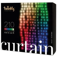 Twinkly RGBW - Curtain Lights - 210L, 4" Sp, Wifi - Transparent Wire -Christmas Designers rgb twkcur5mm 210