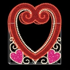 Valentine Photo Frame With Scroll Accents - 2D Glitter Mesh