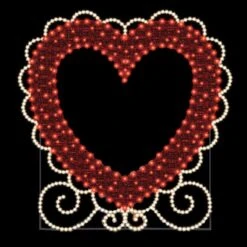 Flat Valentine Photo Frame With Glitter Mesh And Rope Light