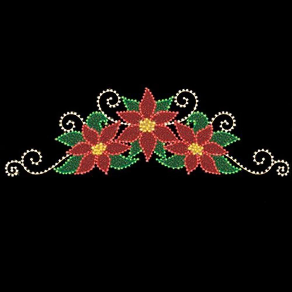 Poinsettia Spray Sign Topper 14' W X 5' T, 414 Bulbs, LED 3 Poinsettia Spray Sign Topper 14' W X 5' T, 414 Bulbs, LED