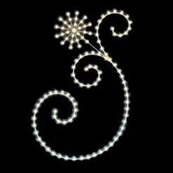 Snowburst Scroll 2' 6" W X 5' T, 70 Bulbs, LED