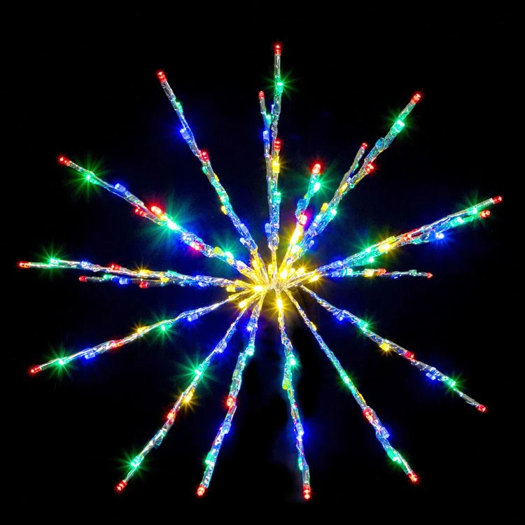 18" Silver Twinkle Starburst - Multi-colored LED Lights 4 18" Silver Twinkle Starburst - Multi-colored LED Lights - Image 2