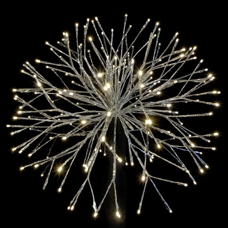 24" Silver Twinkle Starburst - Warm White LED Lights 4 24" Silver Twinkle Starburst - Warm White LED Lights - Image 2